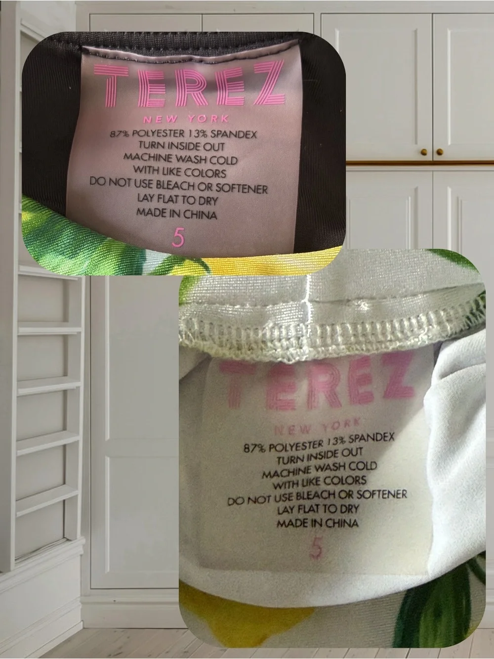 🍋Terez Girls Aqua Lemon Spritz Two Piece Set Sports Bra Tiered Skirt Size 5 🍋